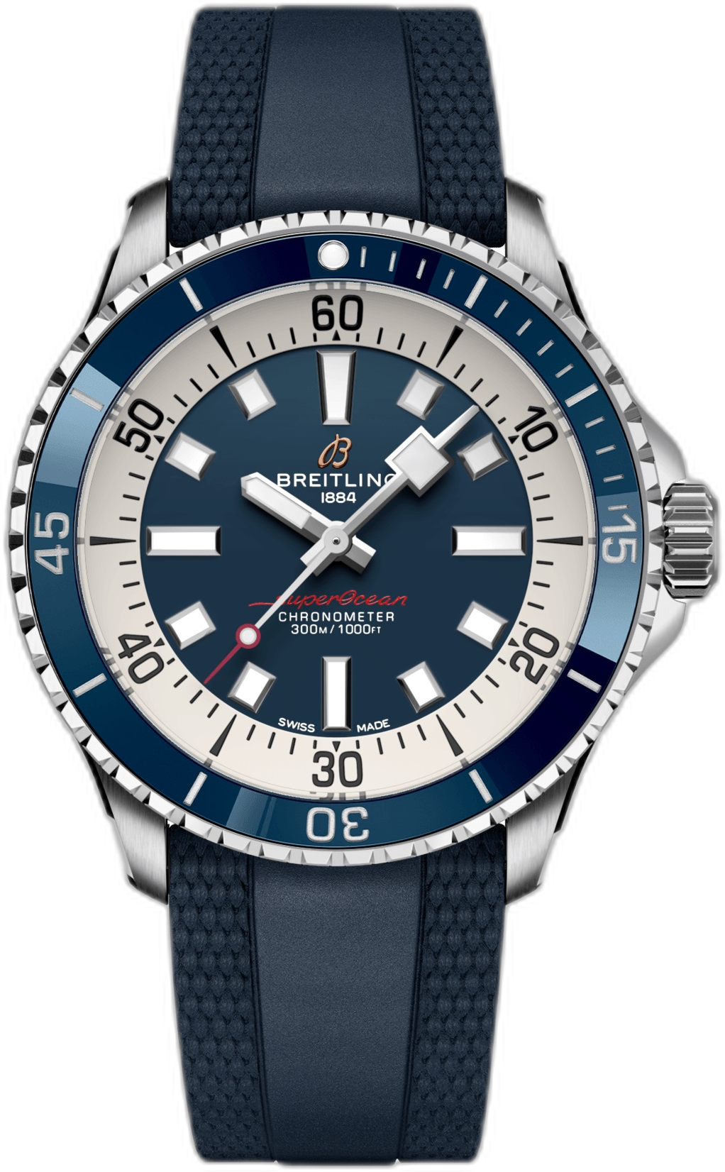 Breitling Superocean Automatic 42 Blue watch face