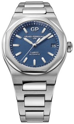 Girard-Perregaux Laureato 42mm Steel Blue watch face