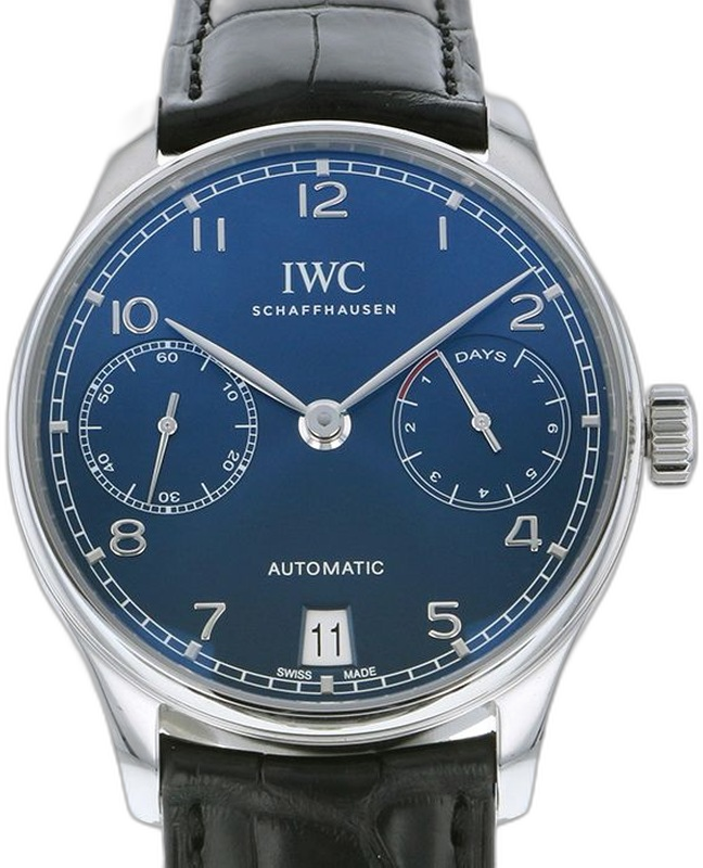 IWC Portugieser Automatic 42 Blue watch face