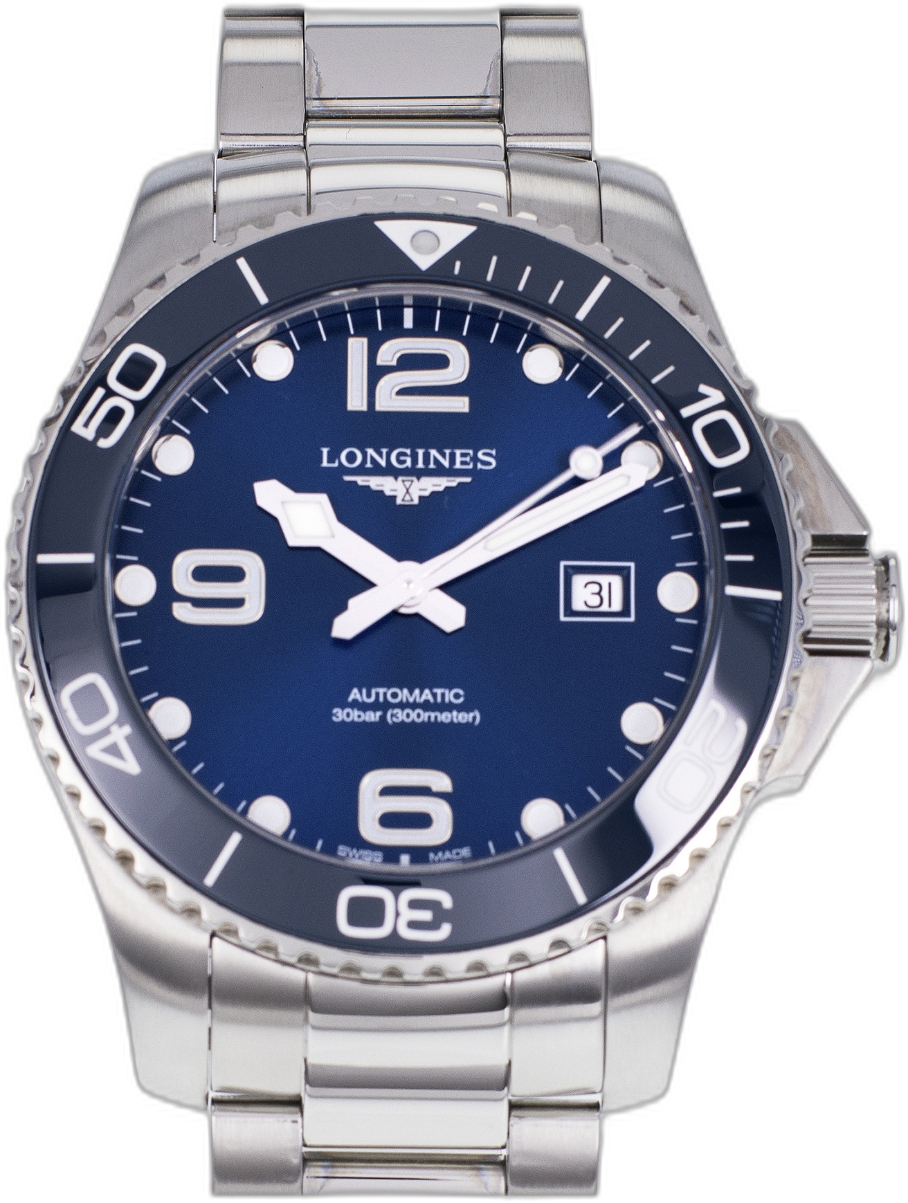 Longines Hydroconquest 43mm watch face