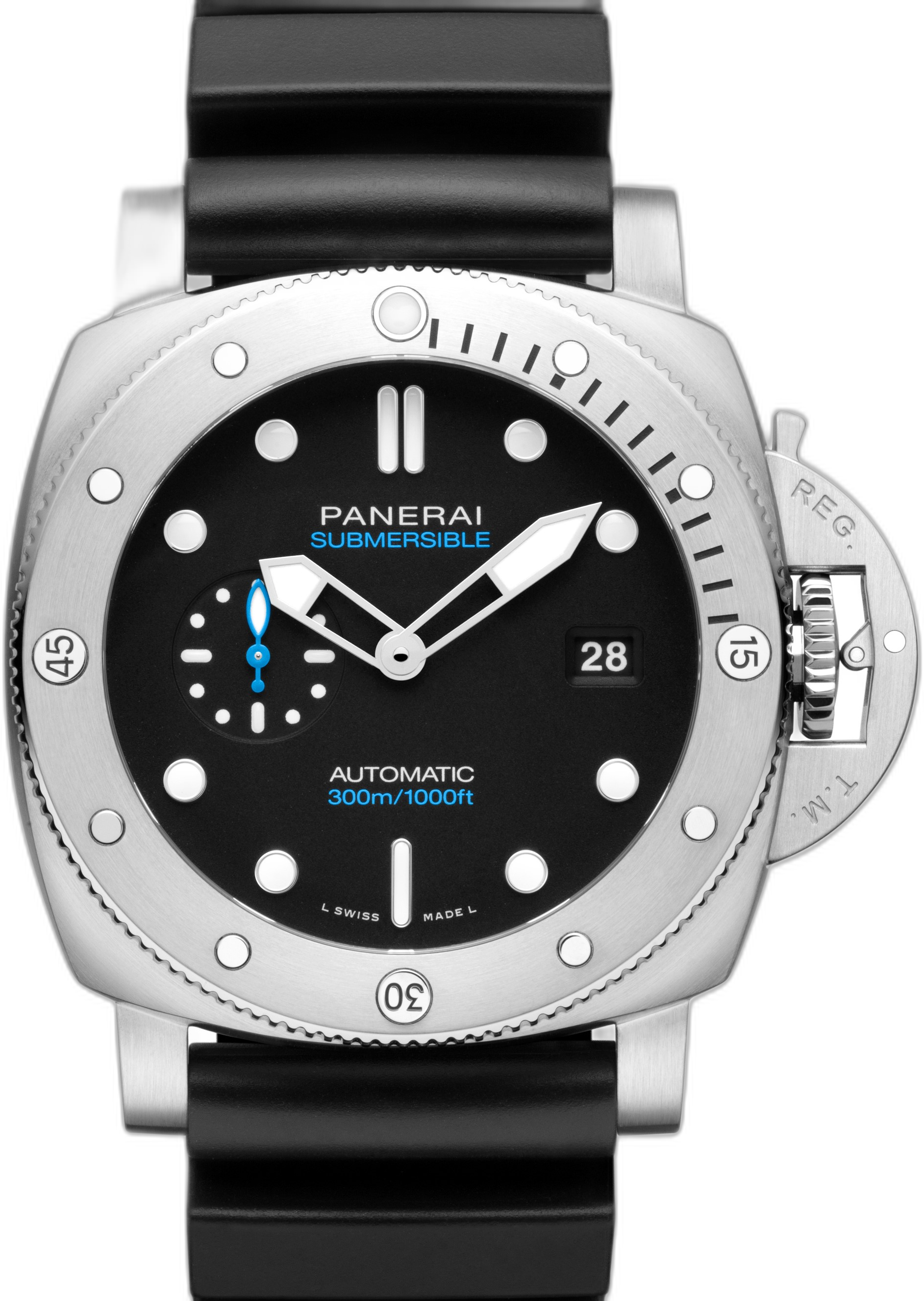 Panerai Submersible 44mm Carbotech watch face
