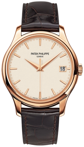 Patek Philippe Calatrava Rose Gold White watch face