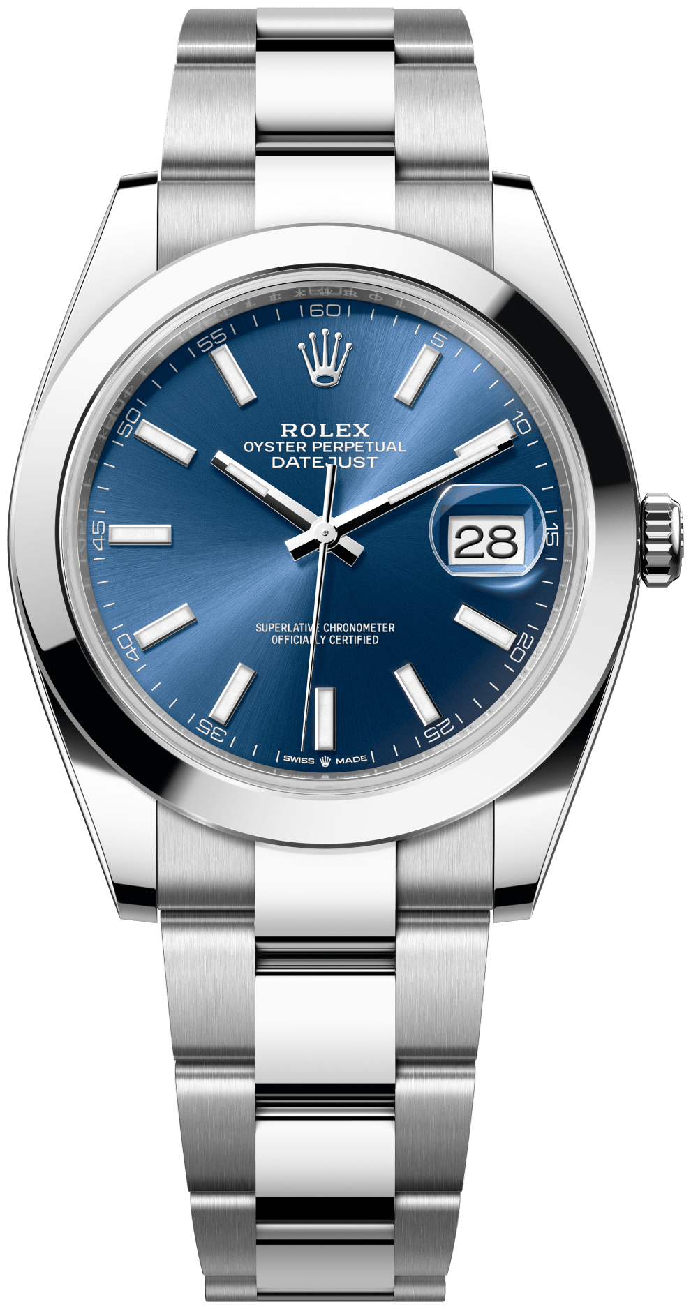 Rolex Datejust 41 Blue / Smooth / Oyster watch face