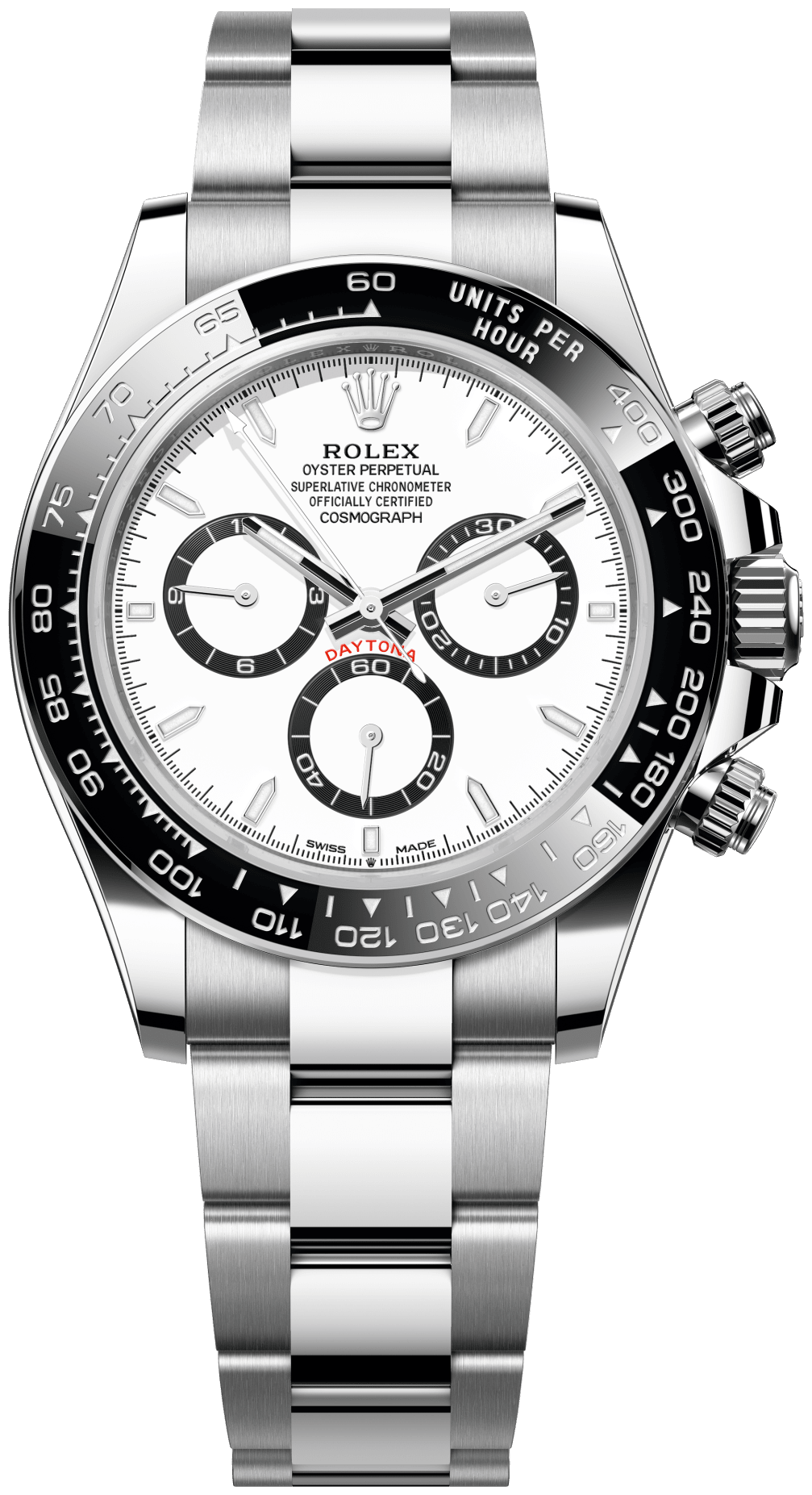 Rolex Cosmograph Daytona "Panda" White watch face