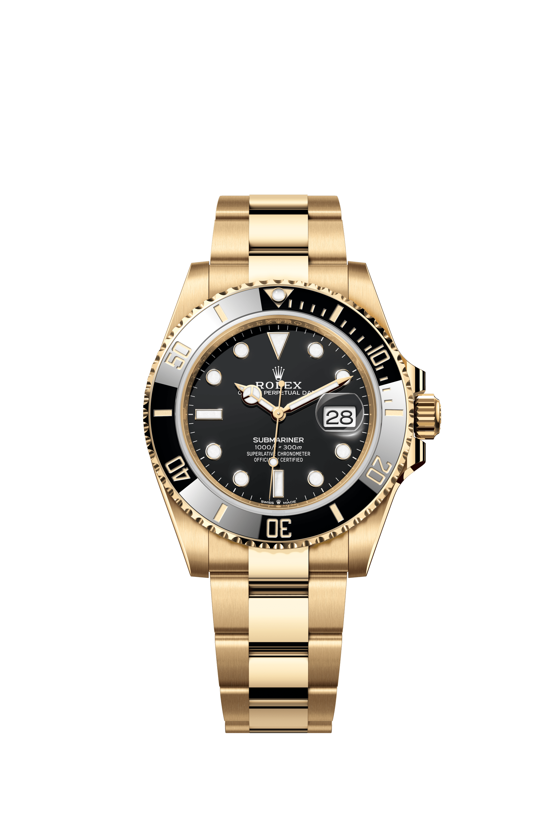 Rolex Submariner Date Yellow Gold Black watch face