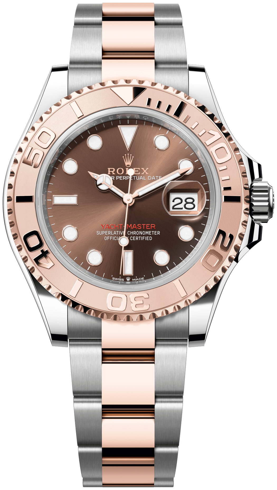 Rolex Yacht-Master 40 Everose Rhodium watch face