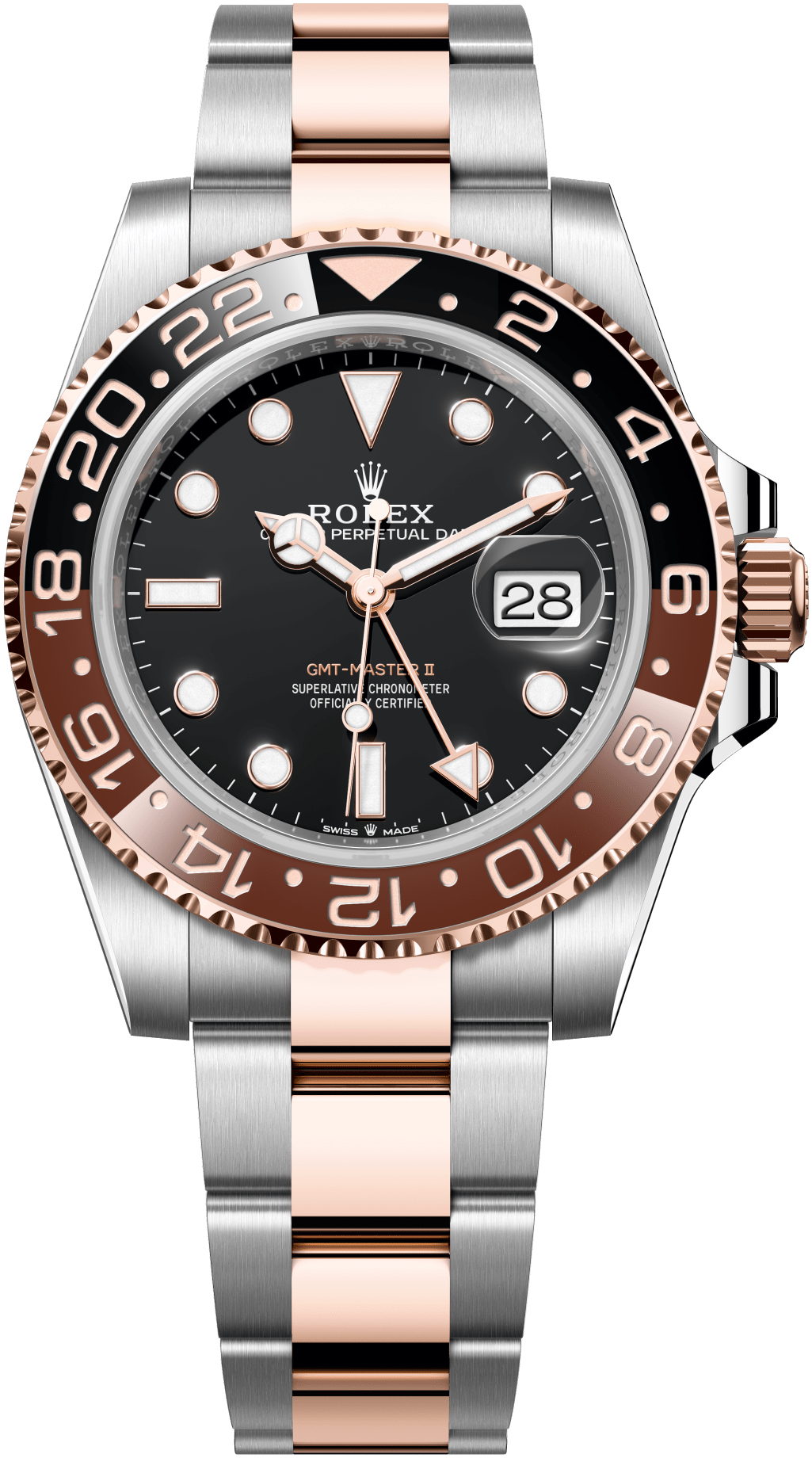 Rolex GMT-Master II Rootbeer watch face