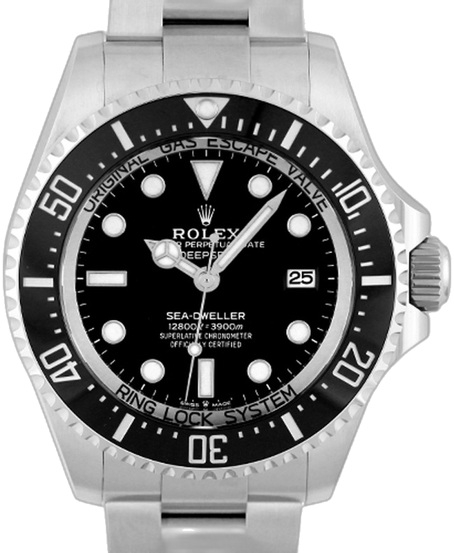Rolex Deepsea Black Steel watch face